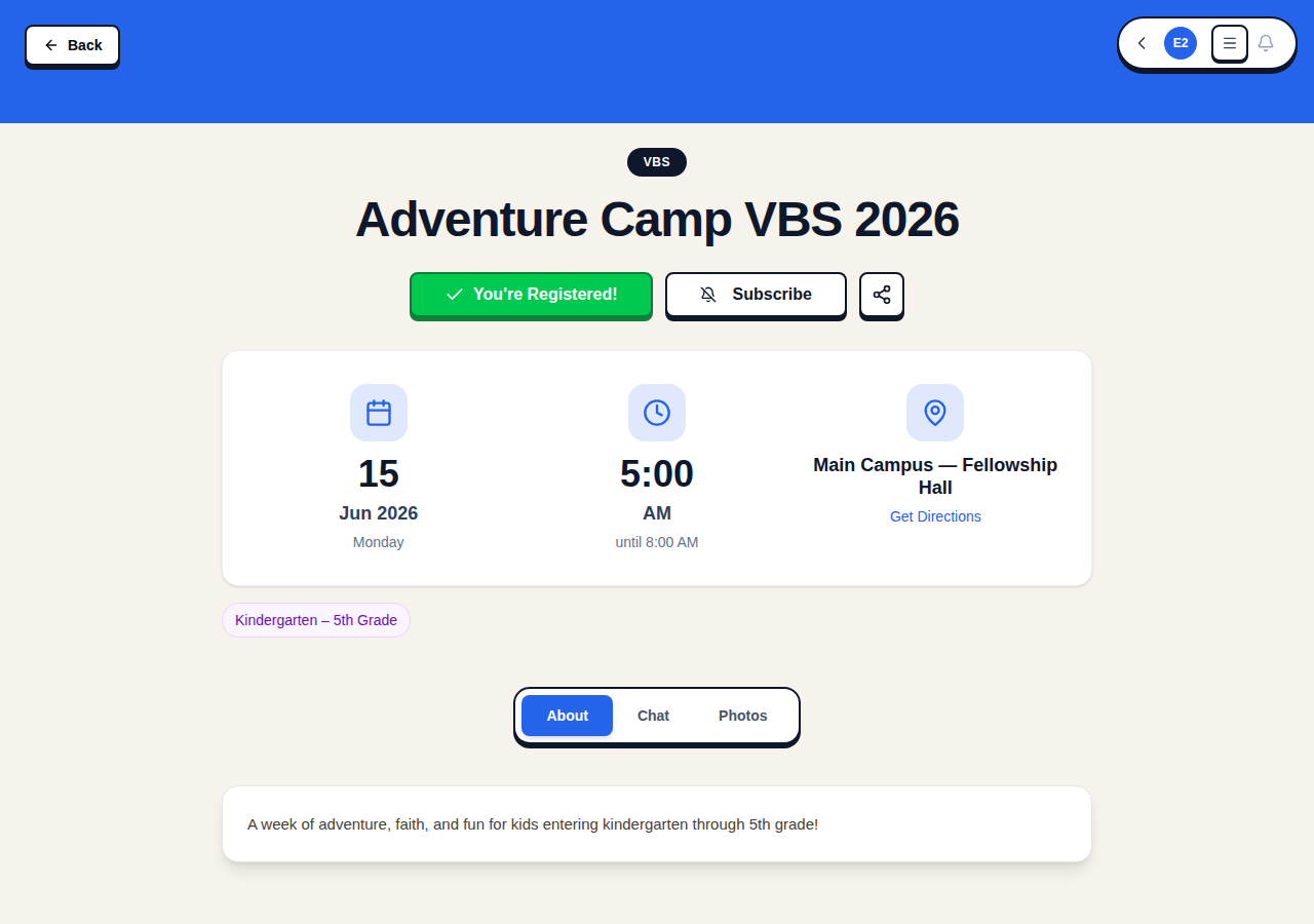 Registration form showing the current pricing tier and per-person rate